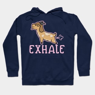 Exhale Gas Goat Yoga Fitness Funny Hoodie